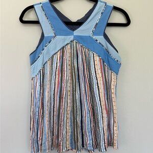One September Sleeveless Top with Stripes